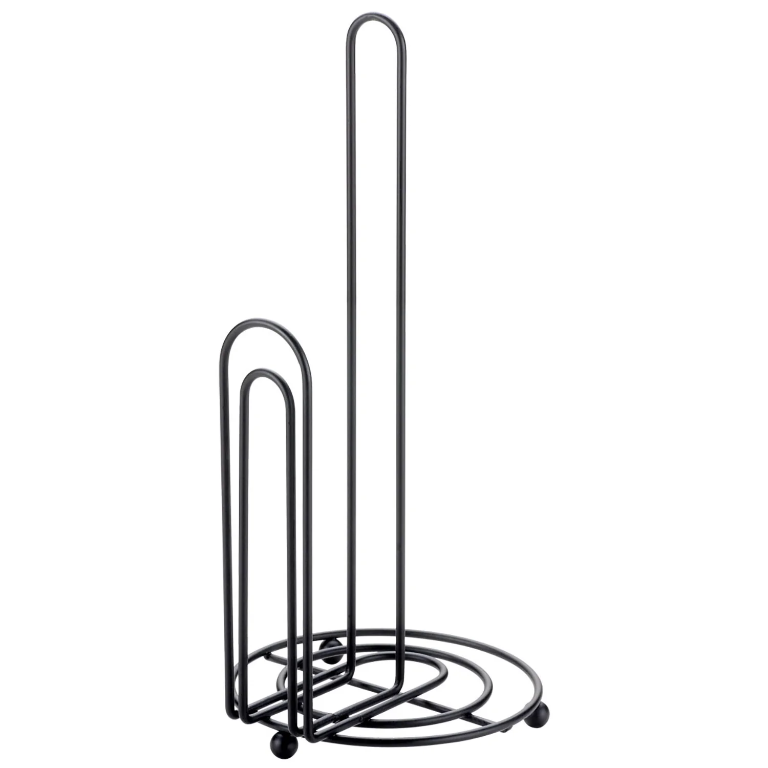 Home Basics Double Wire Free Standing Paper Towel Holder, Black - Image 3