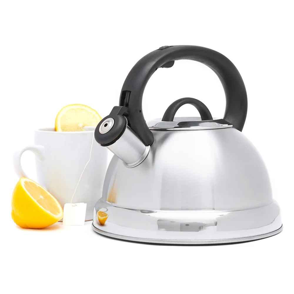 Home Basics Easy Grip Stainless Steel Tea Kettle, Silver, 2.5 Liter - Image 2