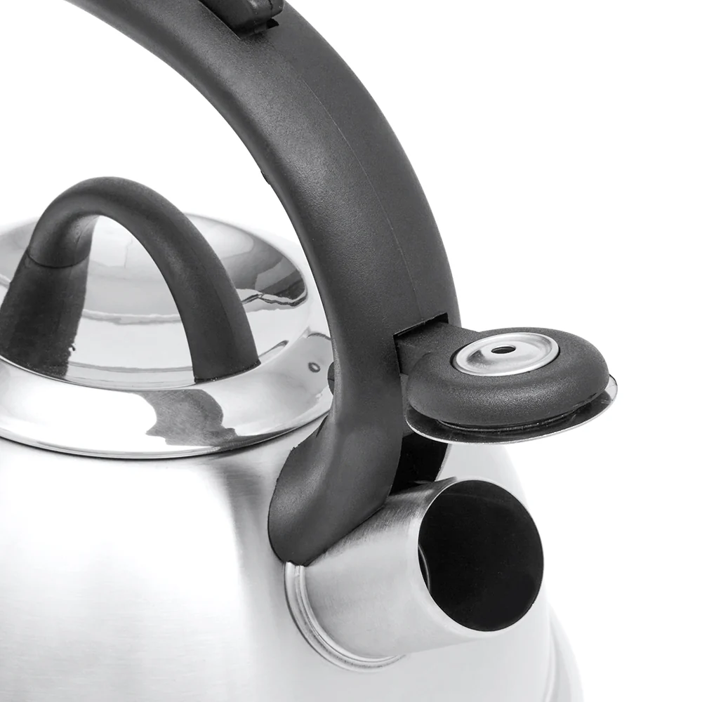 Home Basics Easy Grip Stainless Steel Tea Kettle, Silver, 2.5 Liter - Image 3