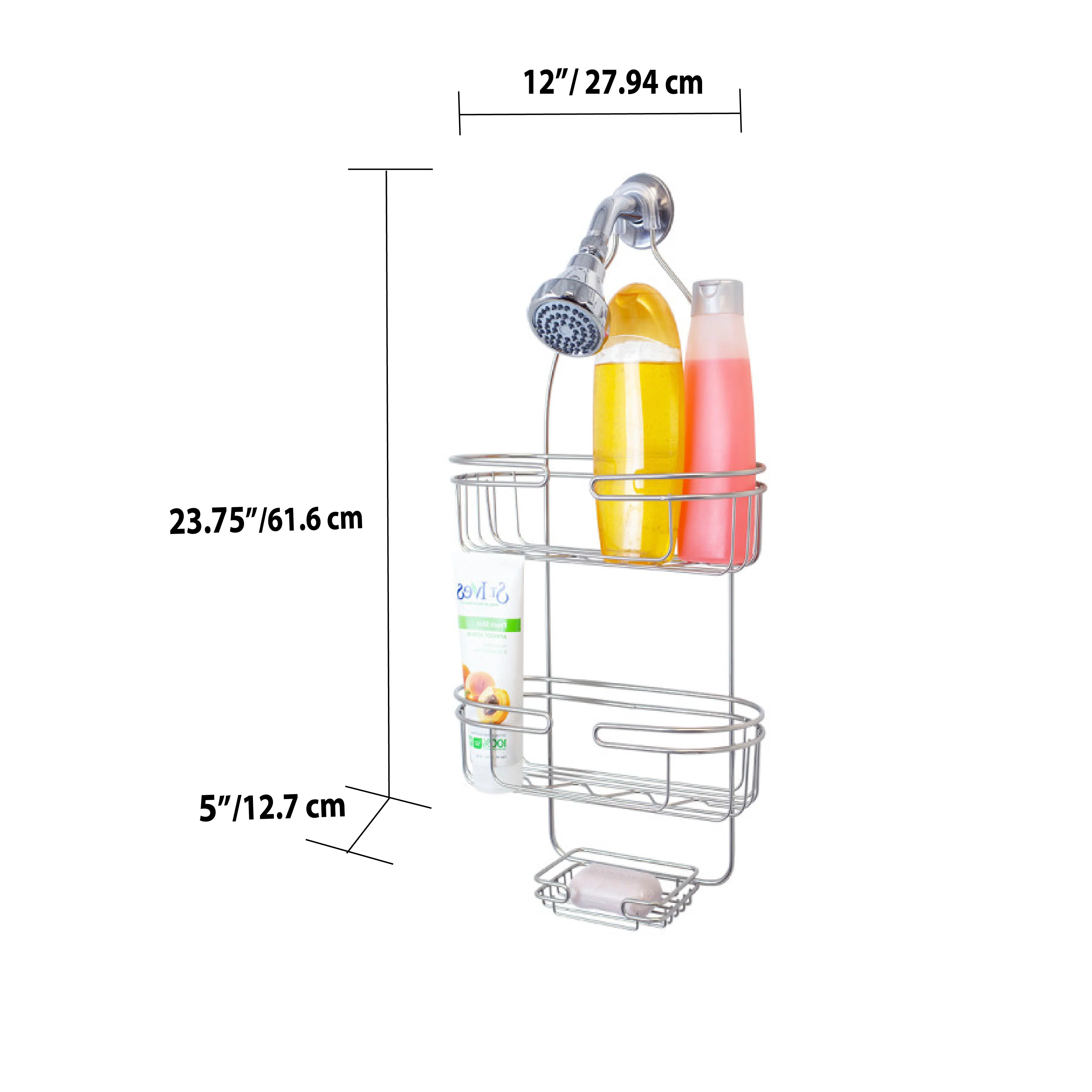 Home Basics Element Shower Caddy, Satin Nickel - Image 5