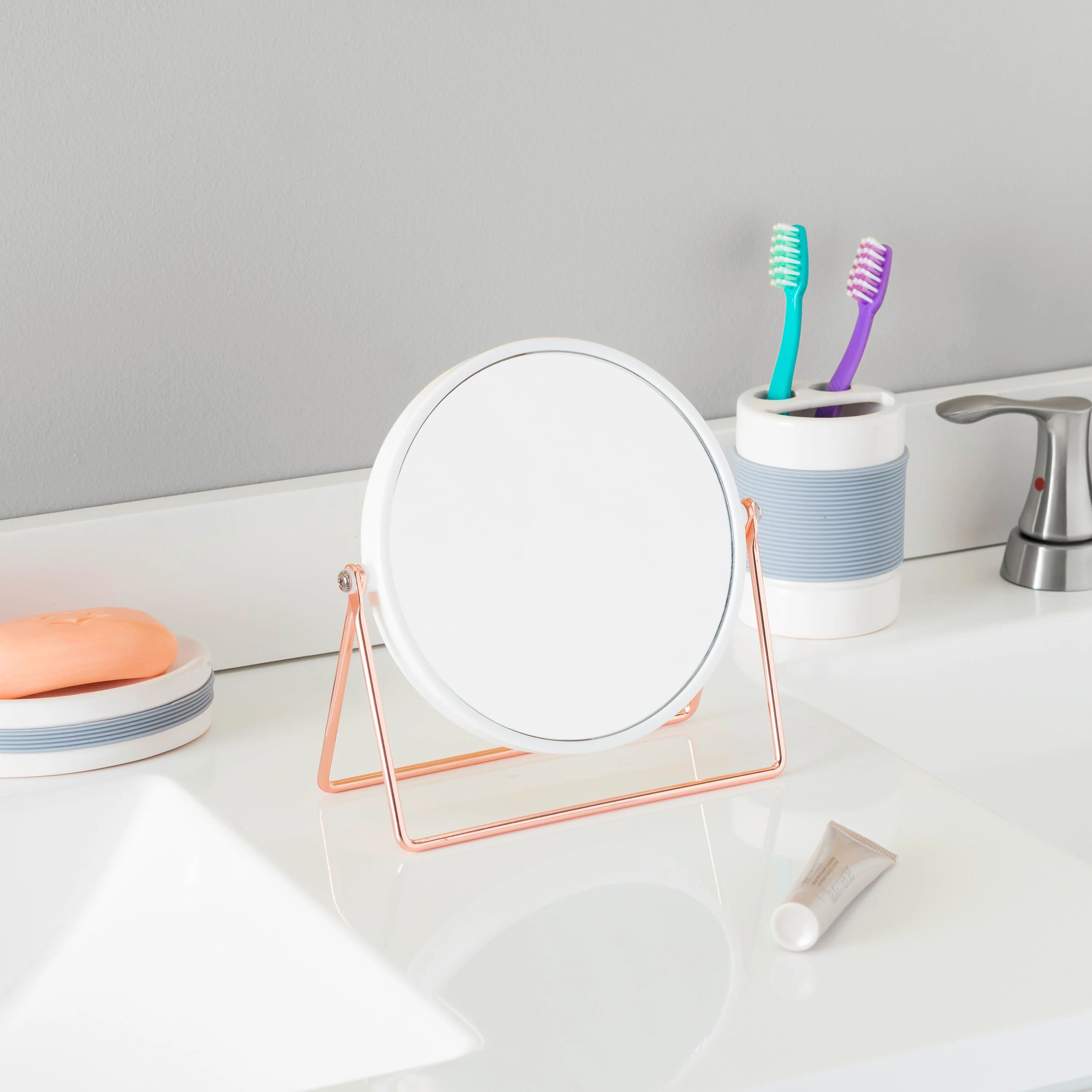 Home Basics Elizabeth Collection Cosmetic Mirror, Chrome - Image 2