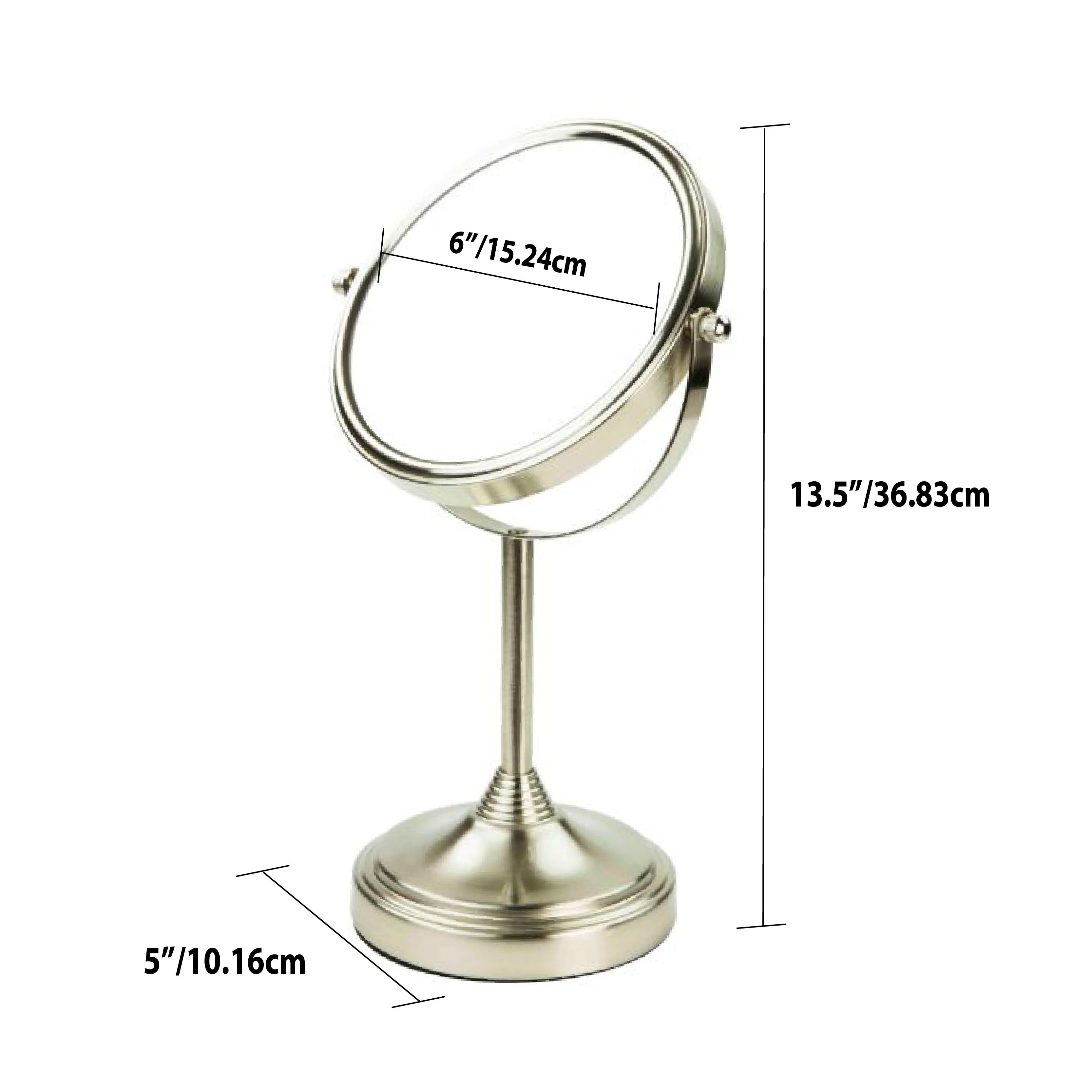 Home Basics Elizabeth Collection Cosmetic Mirror, Satin Nickel - Image 5