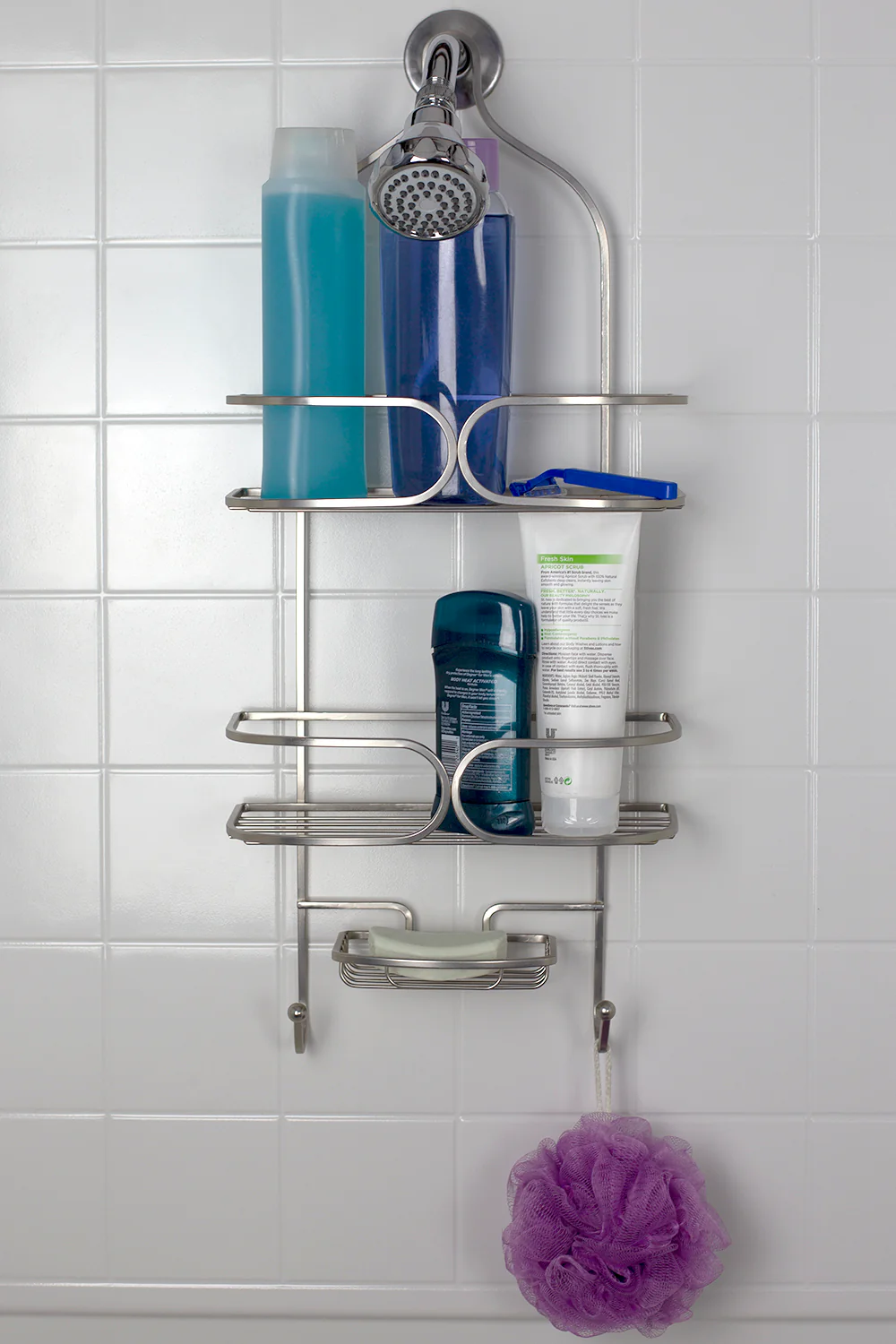 Home Basics Essence Shower Caddy, Satin Nickel - Image 4