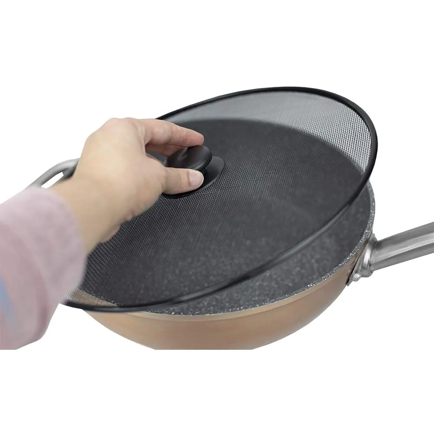 Home Basics Fine Steel Mesh Cooking Grease and Oil Splatter Guard Screen, for 11 Inche Pans - Image 2