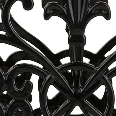 Home Basics Fleur De Lis Cast Iron Napkin Holder, Black, 5.5x2.25 Inches - Image 5
