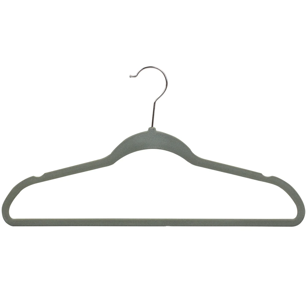 Home Basics  Flocked Velvet Suit Hanger, (Pack of 25), Grey - Image 3