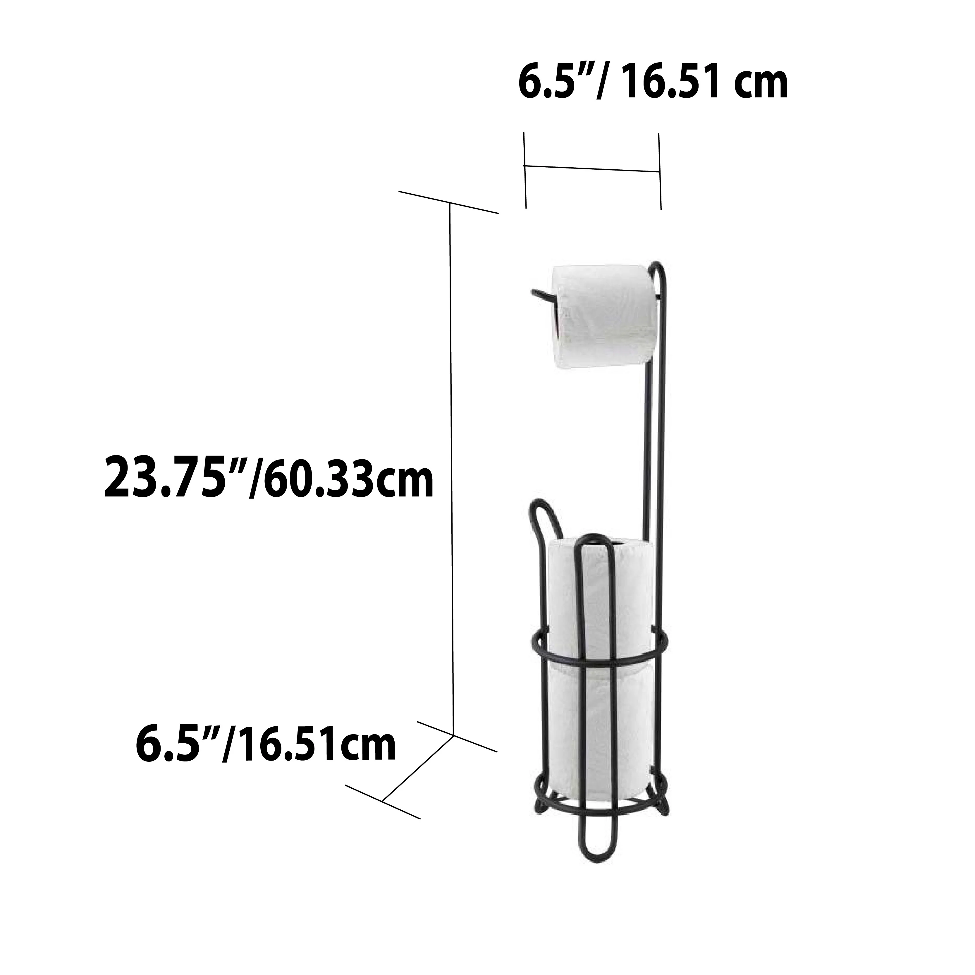Home Basics Free-Standing Dispensing  Toilet Paper Holder, Black - Image 3
