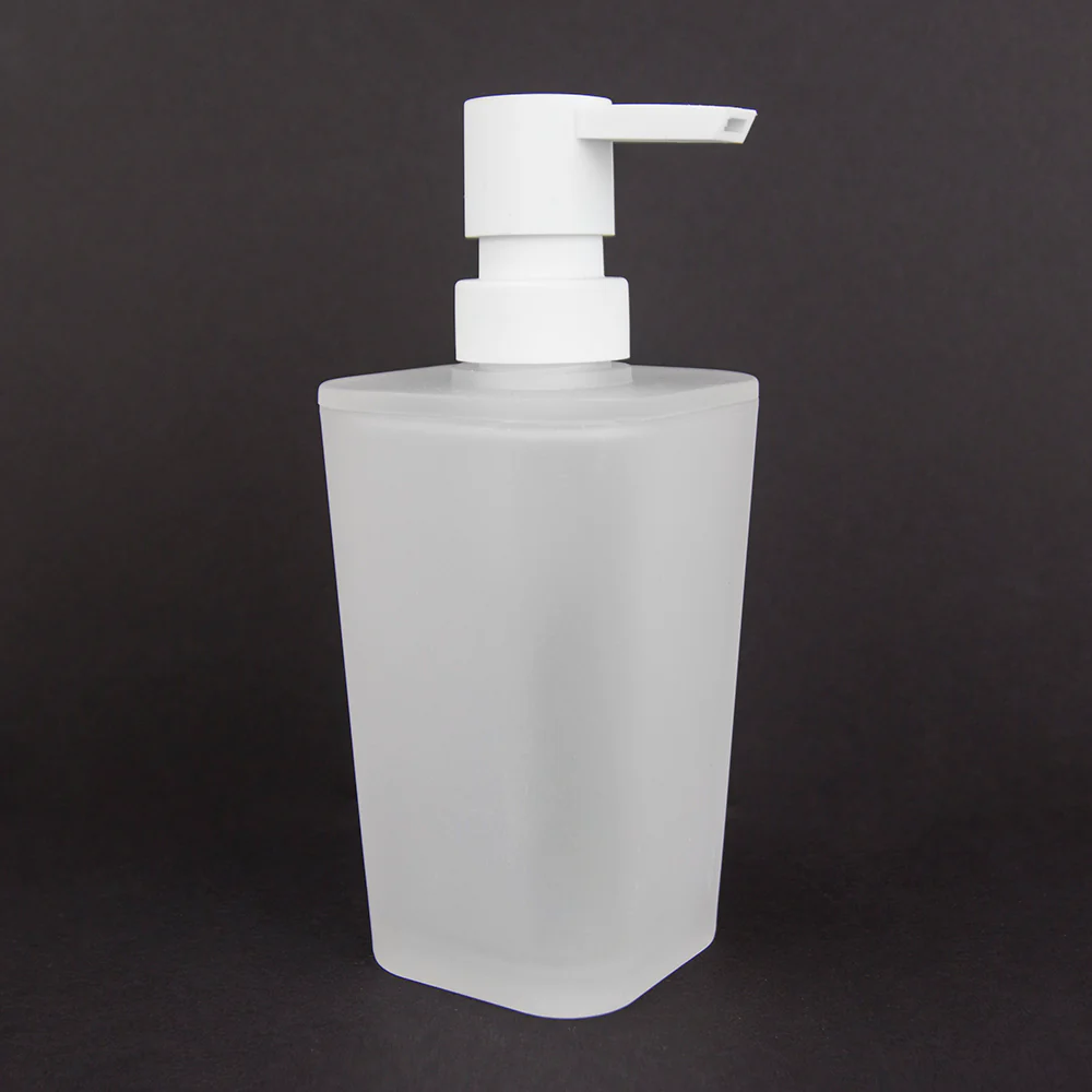 Home Basics Frosted Rubberized Plastic 10 oz. Hand Soap Dispenser with Plastic Pump - Image 3