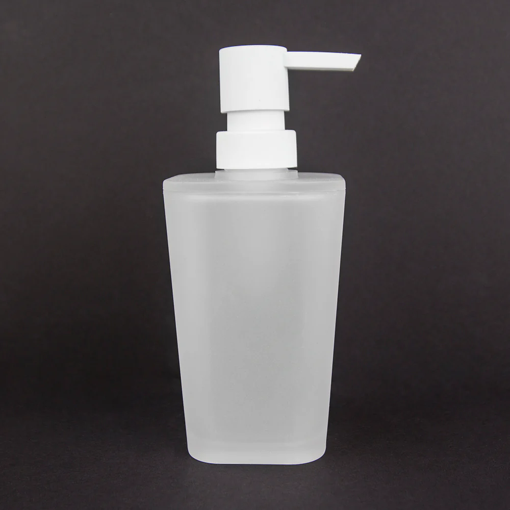 Home Basics Frosted Rubberized Plastic 10 oz. Hand Soap Dispenser with Plastic Pump - Image 4