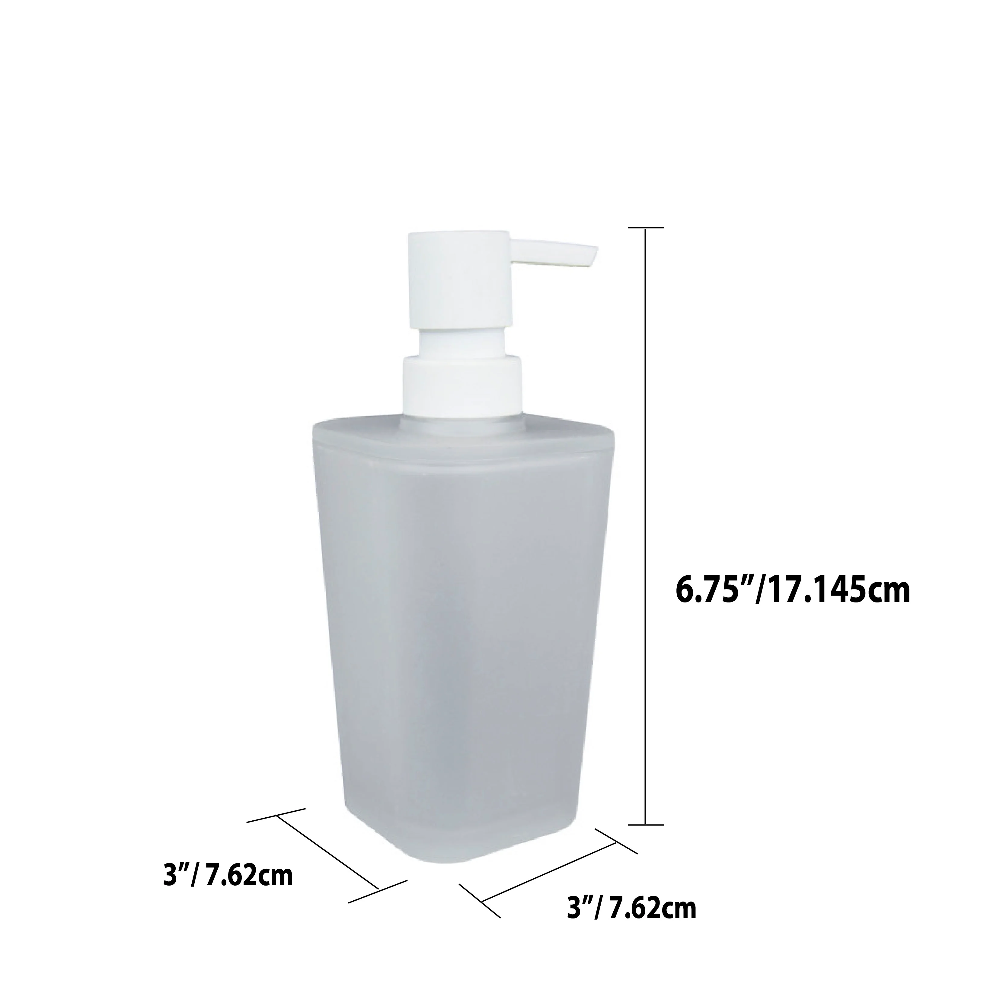 Home Basics Frosted Rubberized Plastic 10 oz. Hand Soap Dispenser with Plastic Pump - Image 5