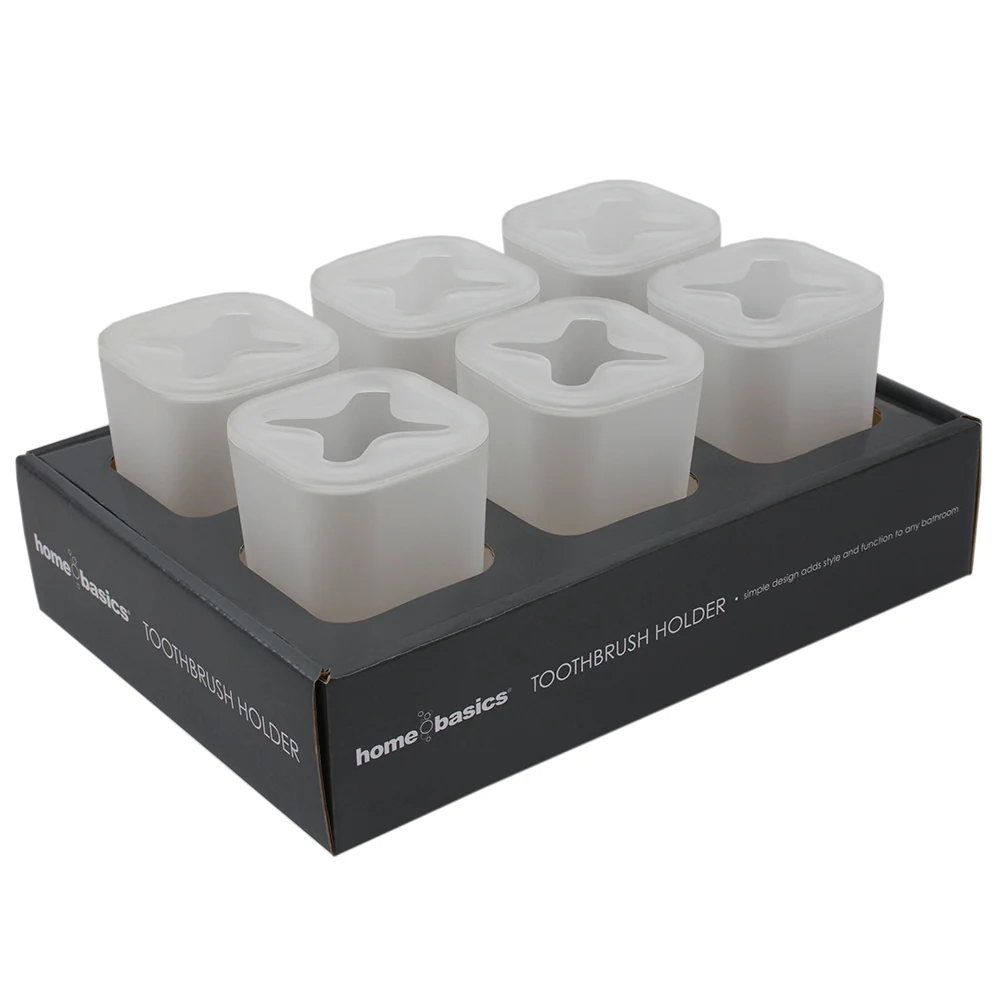 Home Basics Frosted Rubberized Plastic Toothbrush Holder
