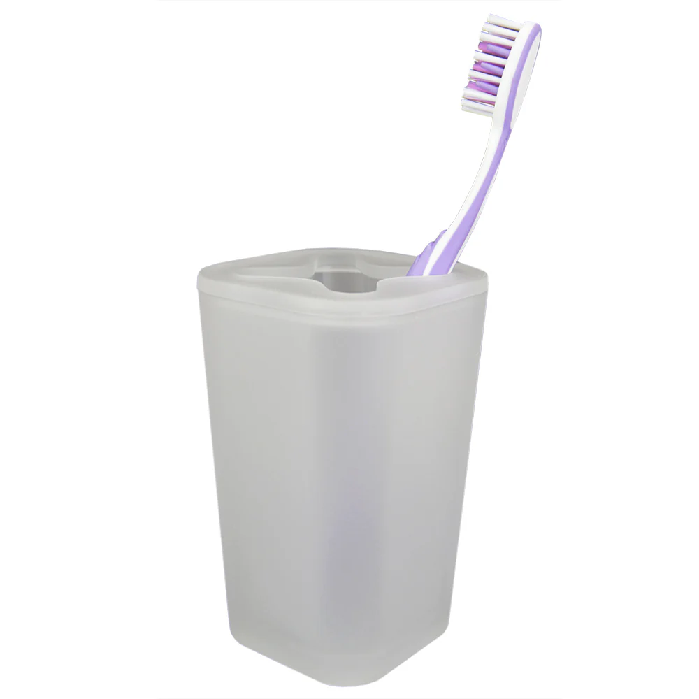 Home Basics Frosted Rubberized Plastic Toothbrush Holder - Image 2