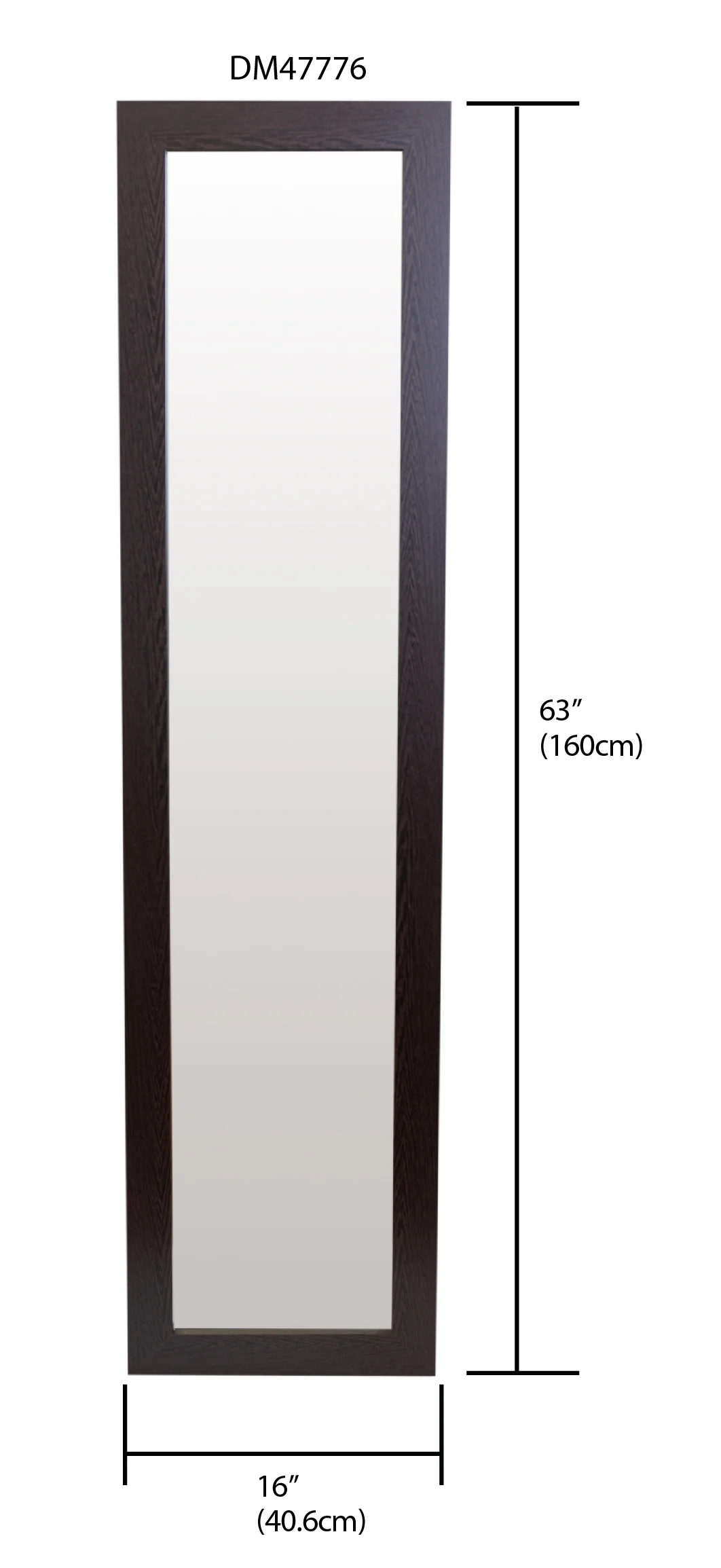 Home Basics Full Length Floor Mirror With Easel Back, Mahogany - Image 3