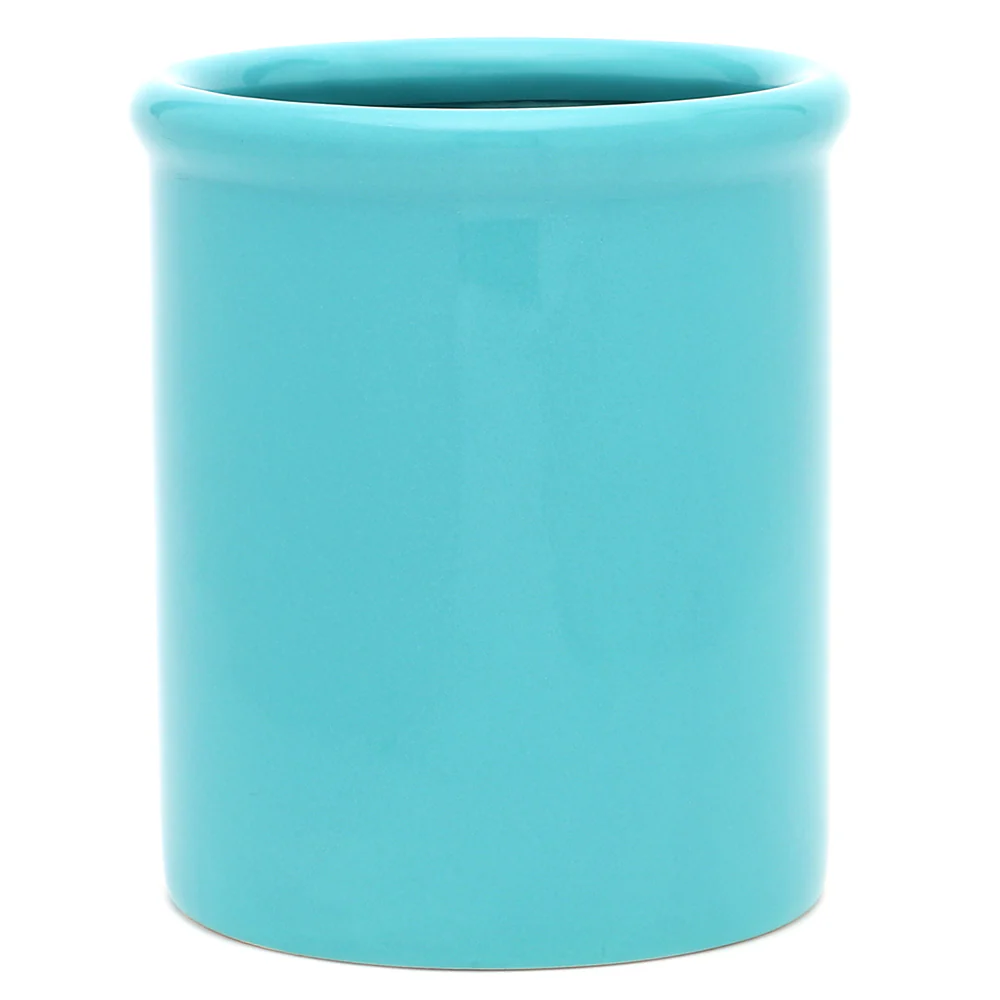 Home Basics Glazed Ceramic Utensil Crock, Turquoise - Image 2