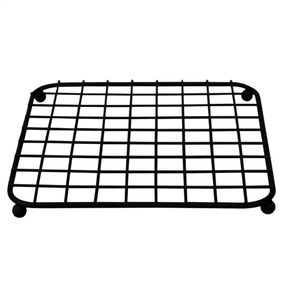 Home Basics Grid Design Non-Skid Trivet, Black, 7.25x7.25x.5 Inches - Image 3