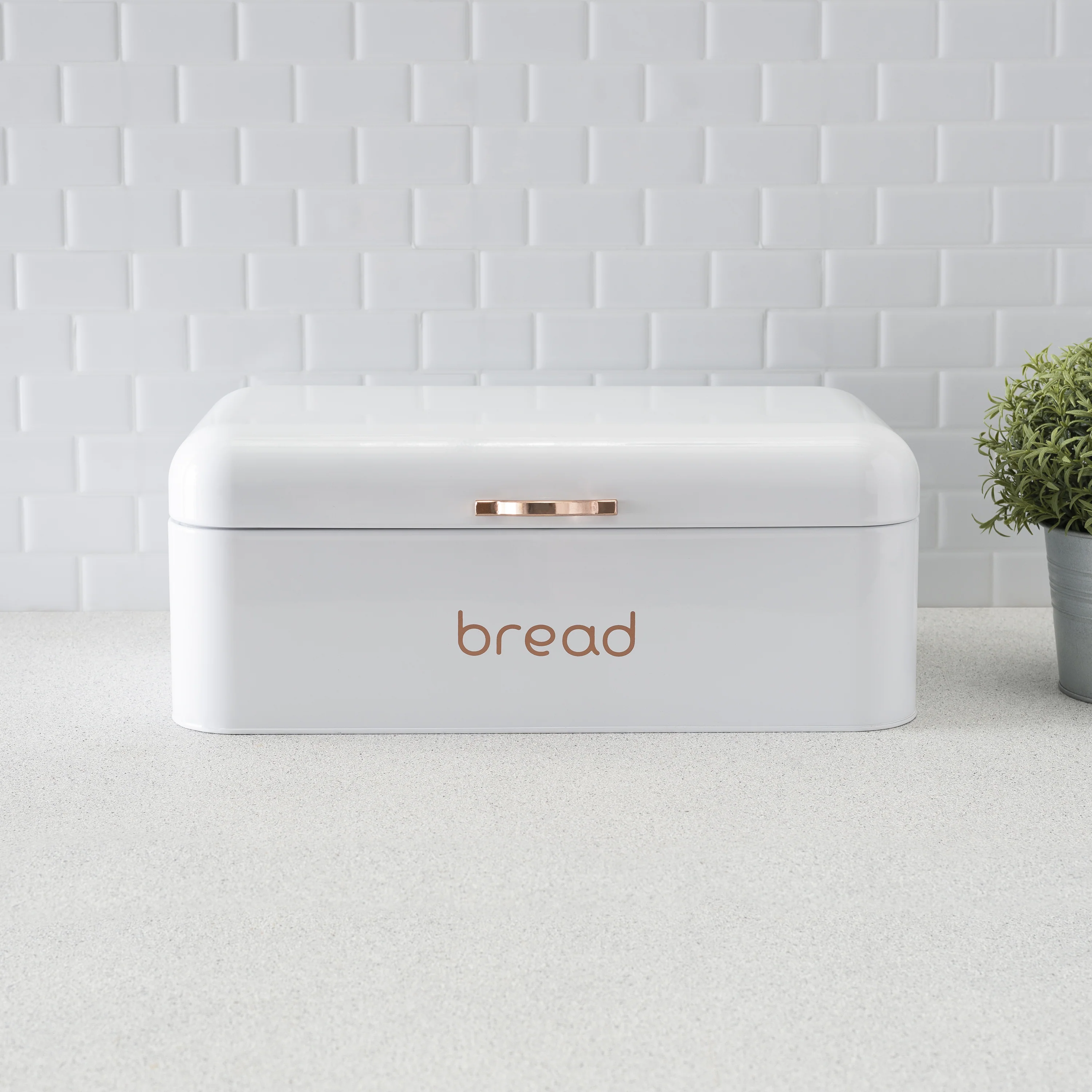 Home Basics Grove Bread Box, White - Image 10