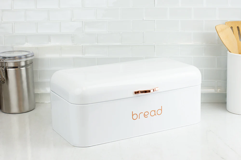 Home Basics Grove Bread Box, White - Image 8