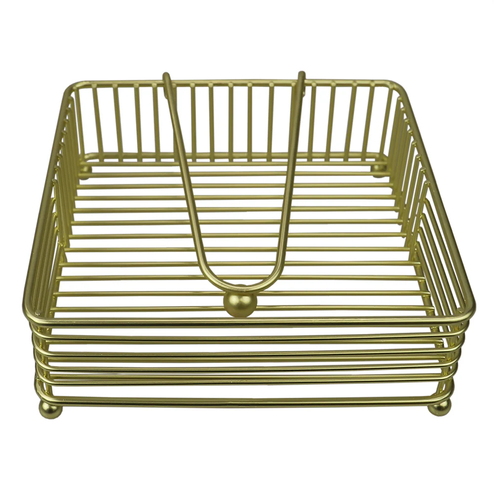 Home Basics Halo Steel Napkin Holder with Weighted Pivoted Arm, Gold - Image 3