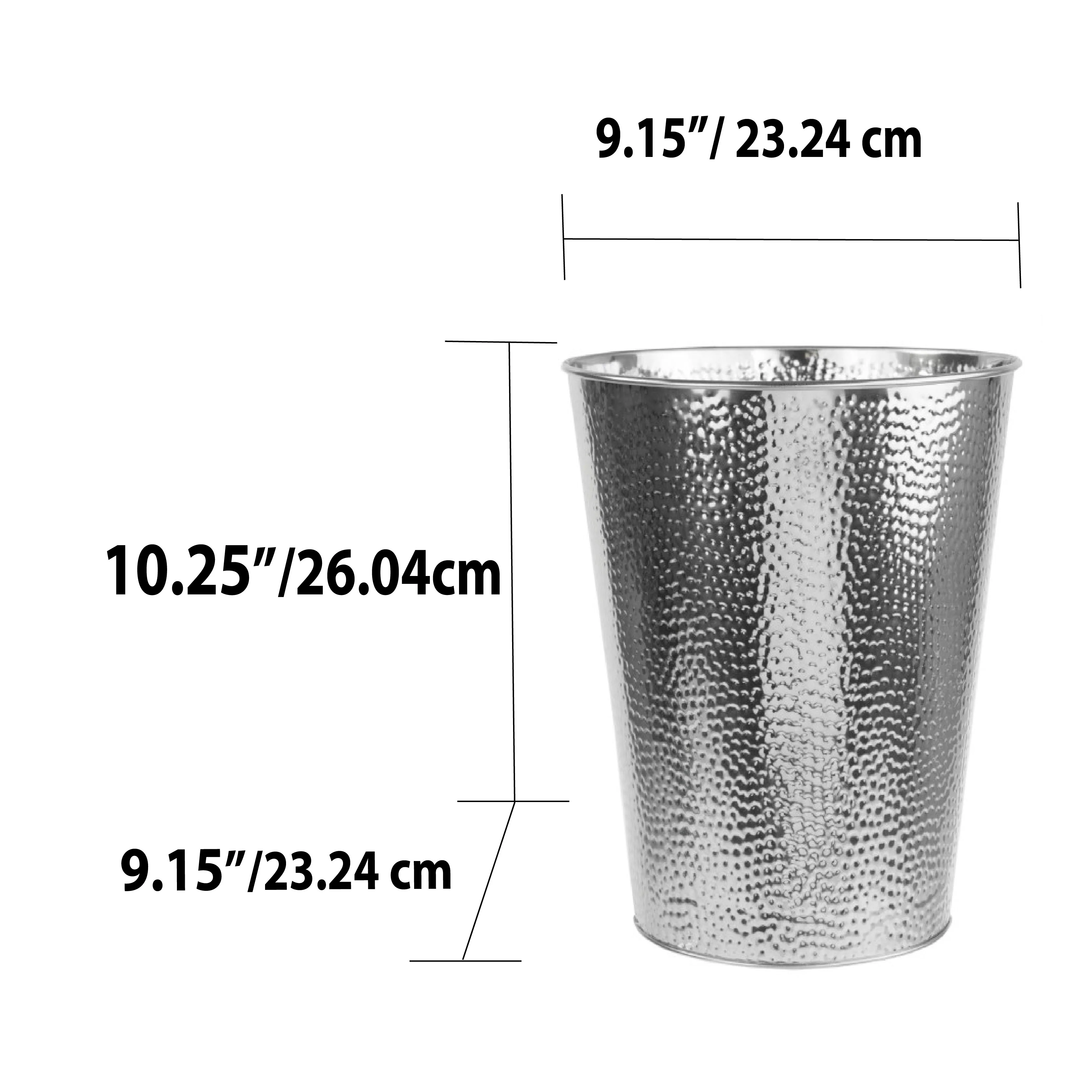 Home Basics Hammered Chrome Metal 5 Liter Waste Bin, Silver - Image 3