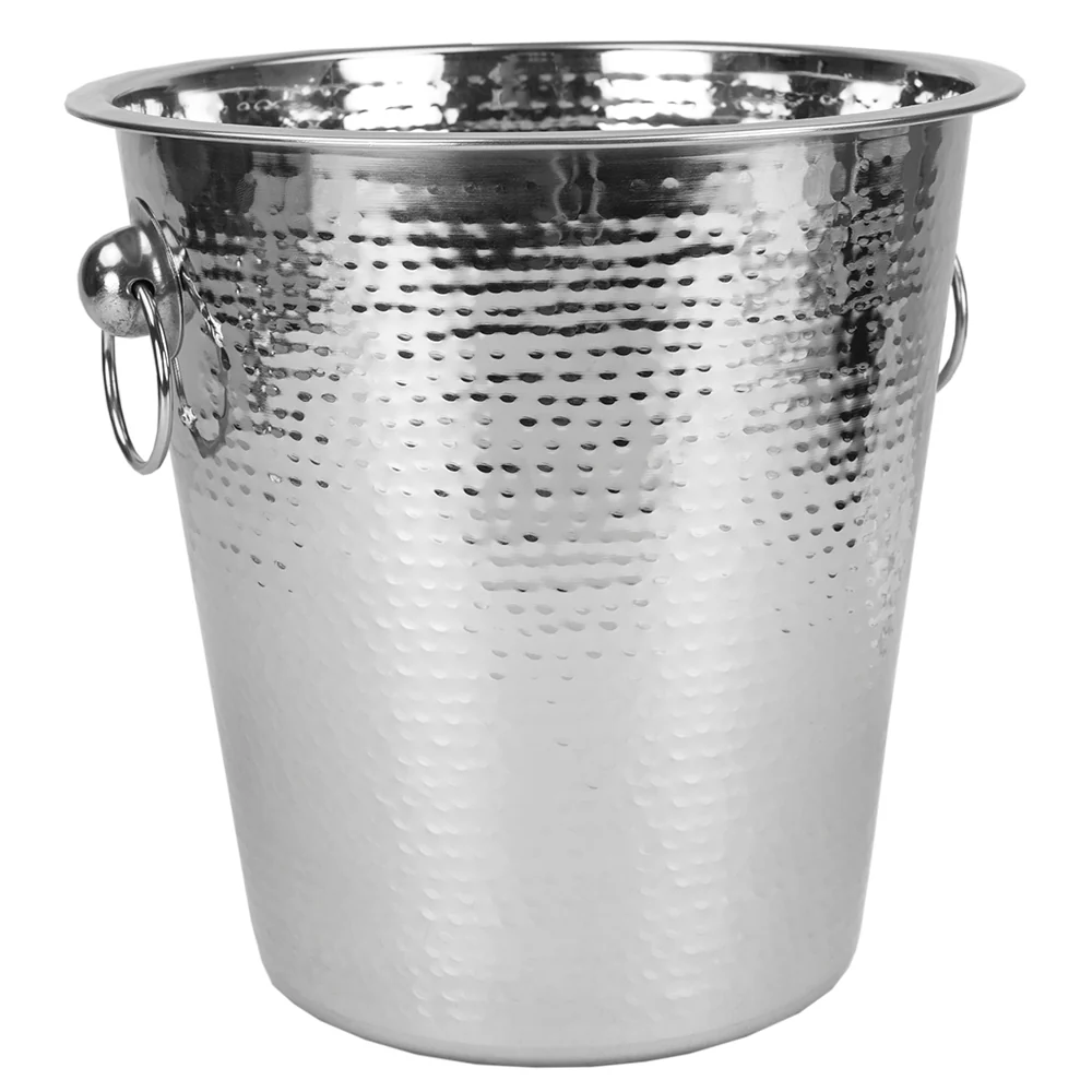 Home Basics Hammered Ice Bucket, Silver, 4.3 Liter - Image 3