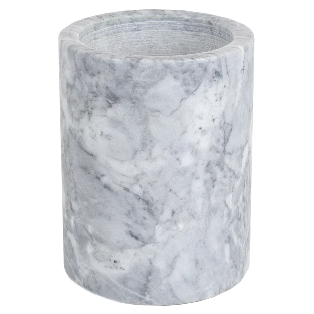Home Basics Heavy Duty Large Capacity Compact Marble Utensil Holder, White - Image 2