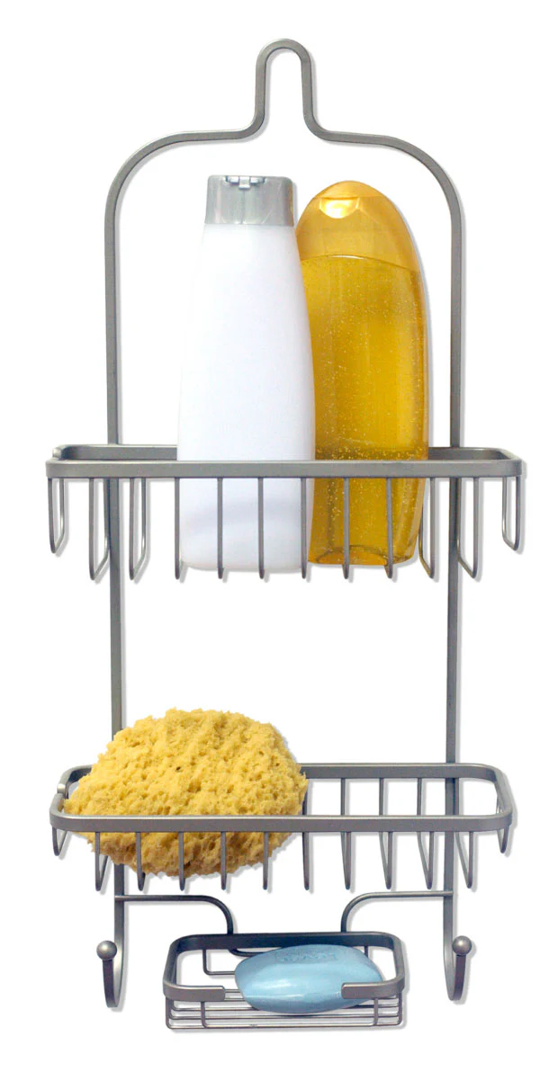 Home Basics Heavy Weight Satin Nickel Shower Caddy