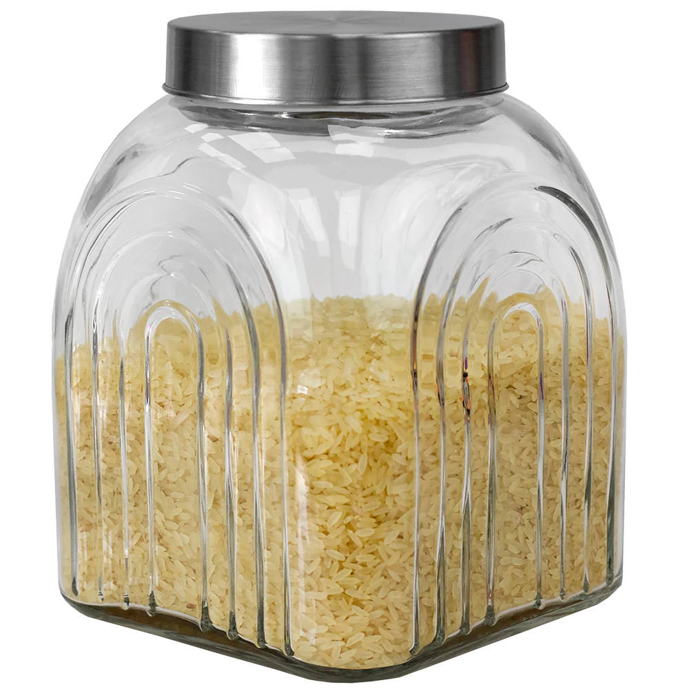 Home Basics Heritage 3.5 LT Glass Jar with Silver Lid