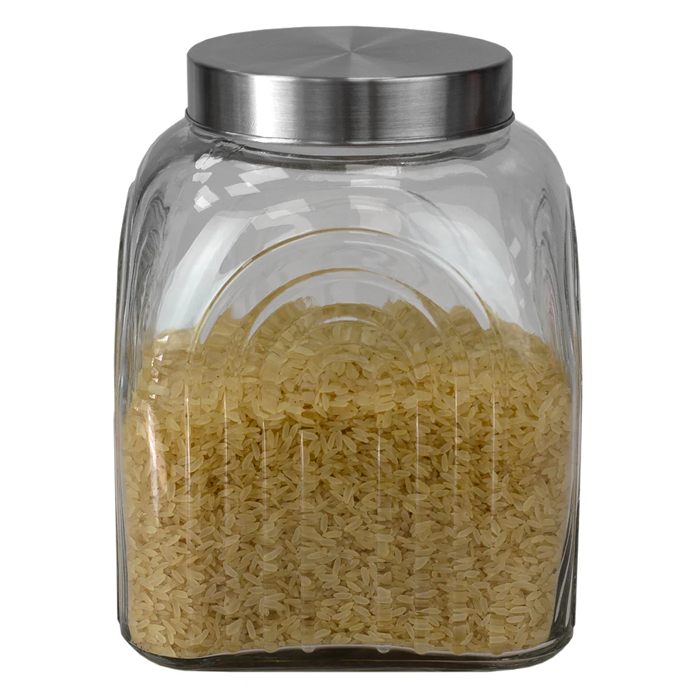 Home Basics Heritage 3.5 LT Glass Jar with Silver Lid - Image 3