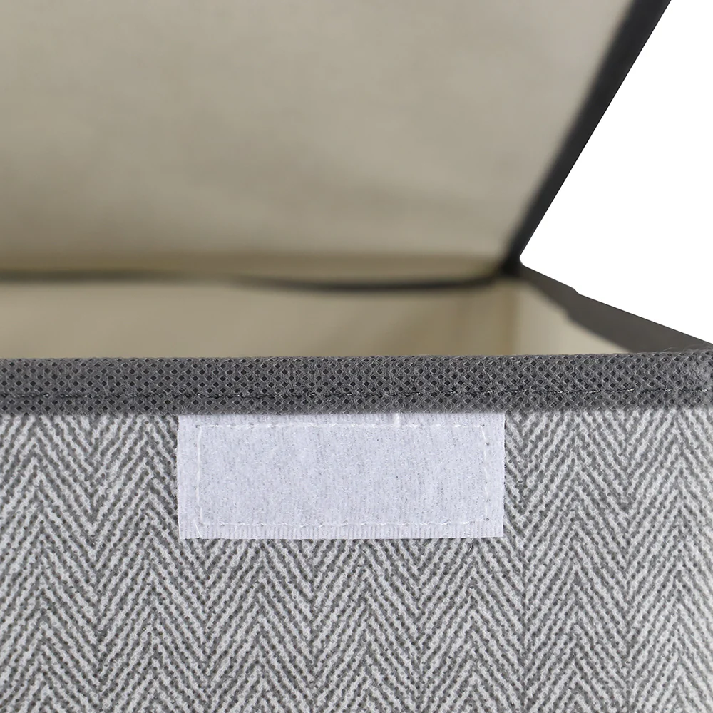 Home Basics Herringbone Design Laundry Hamper, Gray, 14.25x24.75 Inches - Image 2