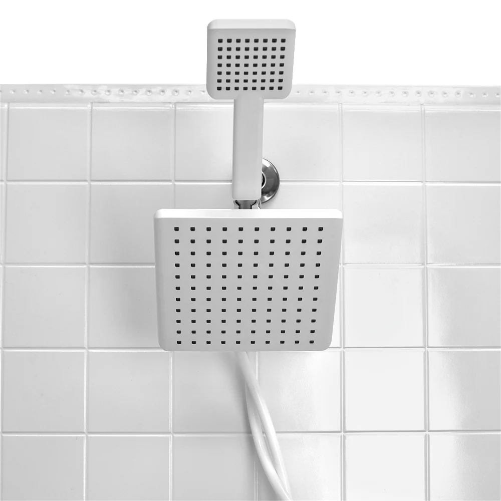 Home Basics Hydrospa Luxe Dual  Function Handheld Shower Massager with Extra Wide Rainfall Shower Head and 5 ft Tangle-Free Hose, White - Image 4