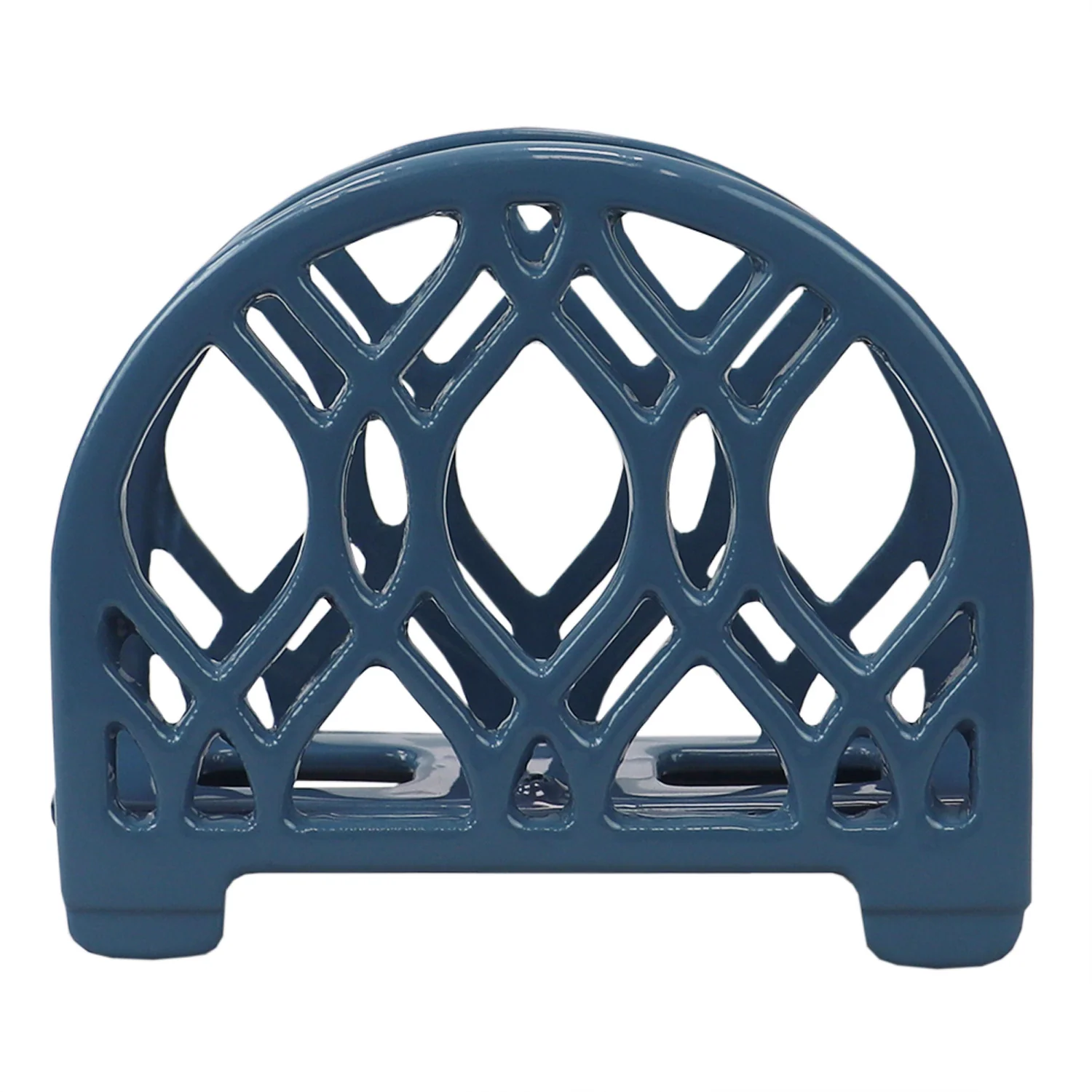 Home Basics Iris Collection Cast Iron Napkin Holder, Slate Blue - Image 3