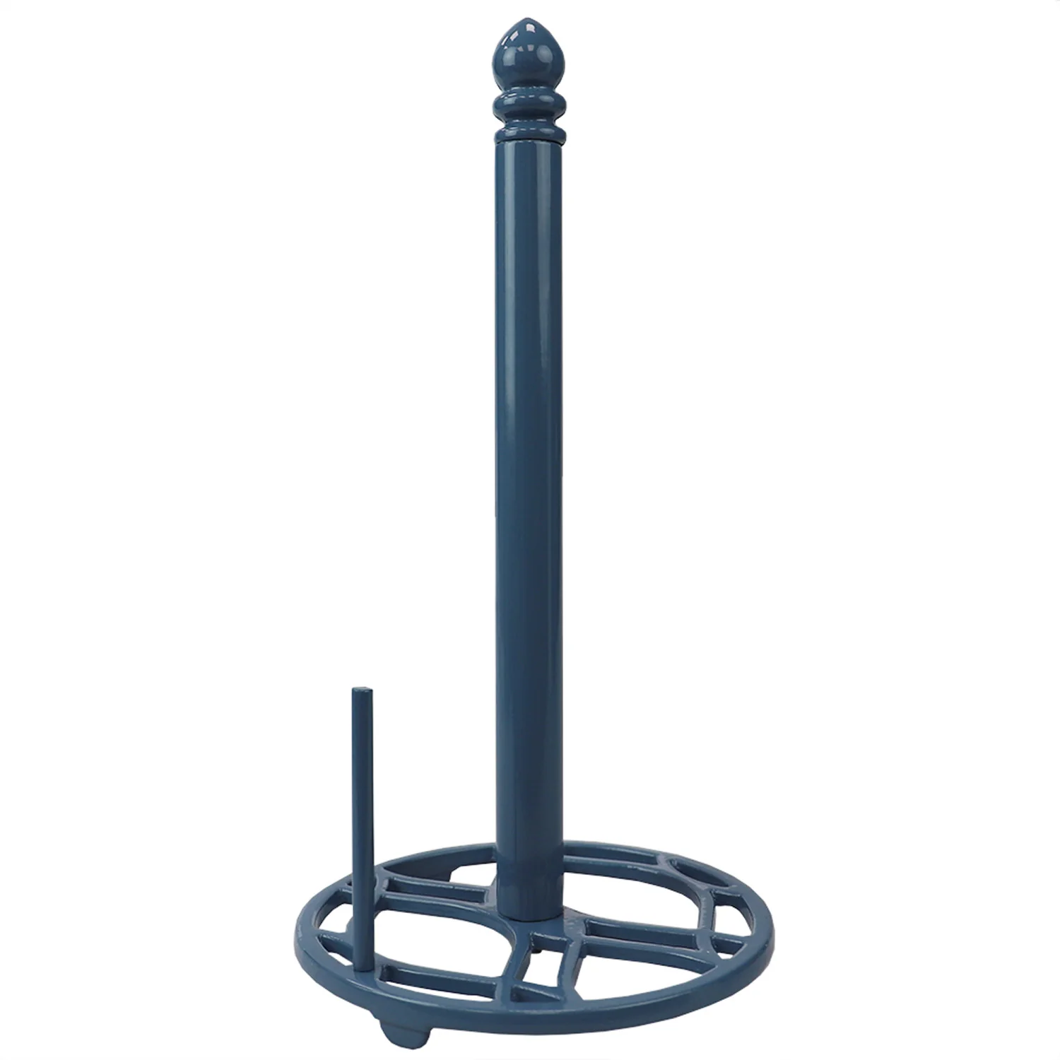 Home Basics Iris Collection Cast Iron Paper Towel Holder, Slate Blue