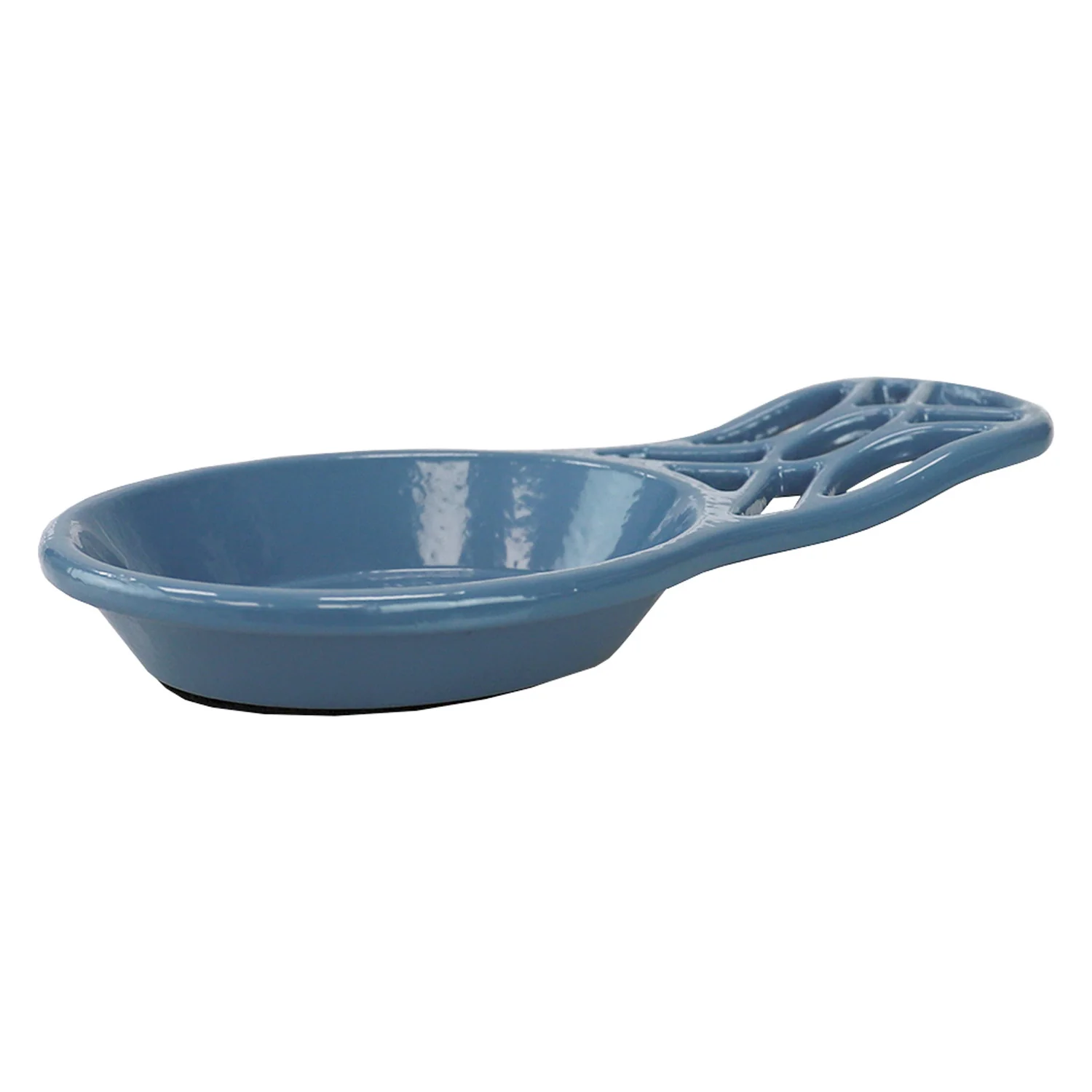 Home Basics Iris Collection Cast Iron Spoon Rest, Slate Blue - Image 3