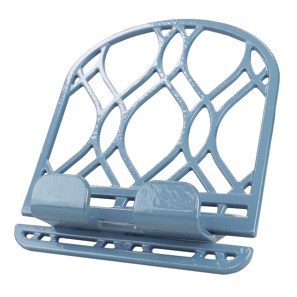 Home Basics Iris Collection Cast Iron Tablet and Cookbook Holder Stand, Slate Blue - Image 2