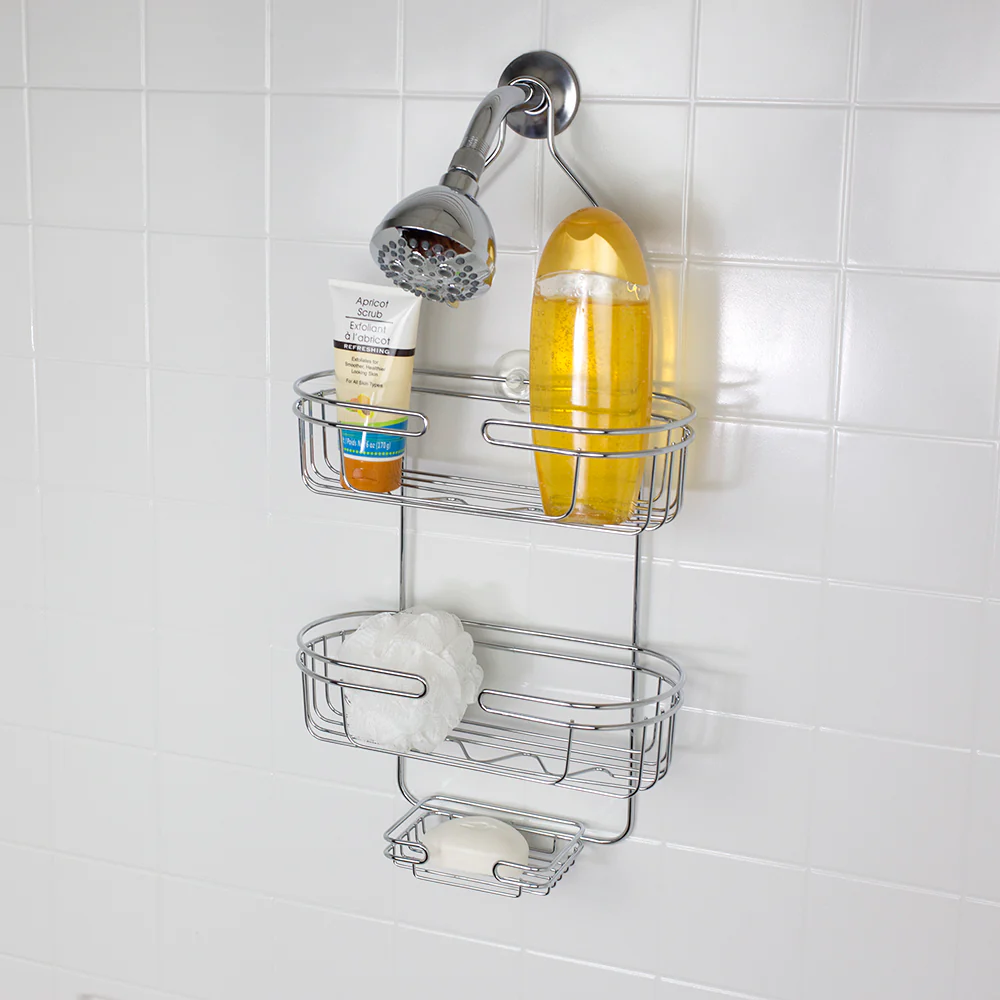 Home Basics Jumbo Shower Caddy, Chrome - Image 5