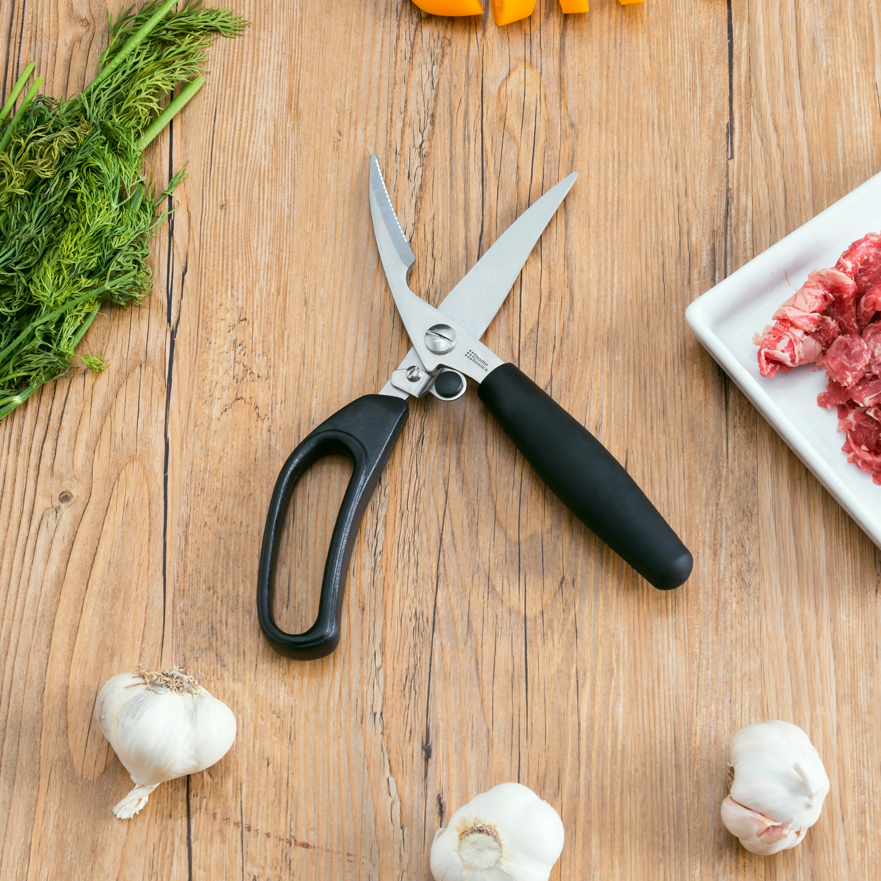 Home Basics Kitchen Poultry Shears Scissors With Built In Bottle Opener, Stainless Steel - Image 3