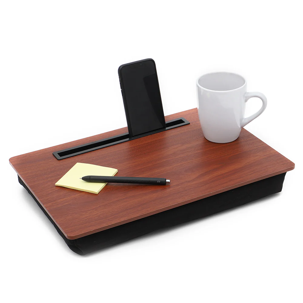 Home Basics Lap Desk with Cushioned Back, Cherry - Image 3