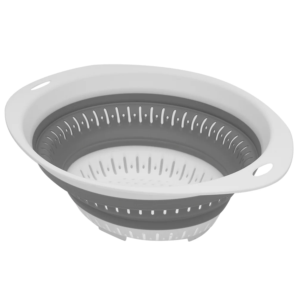 Home Basics Large Collapsible Colander, Grey