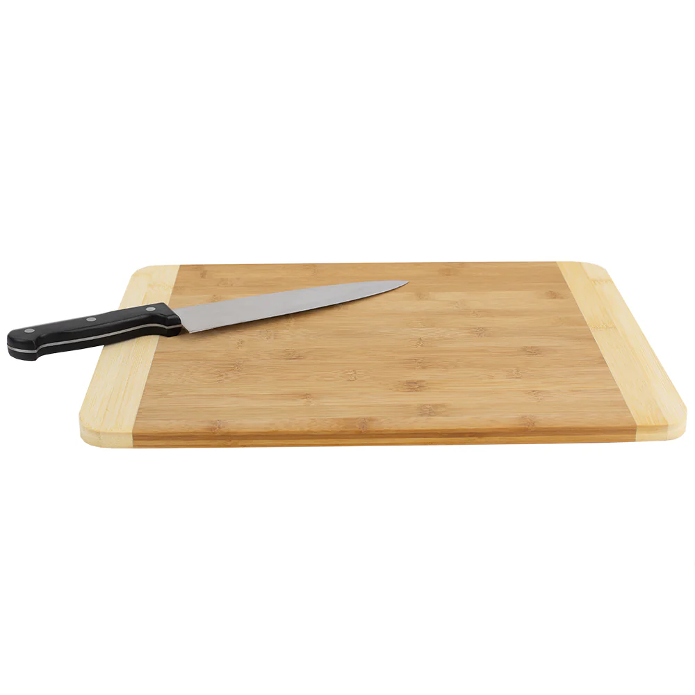 Home Basics Large Dual Tone Bamboo Cutting Board, Natural, 12x16 Inches - Image 3