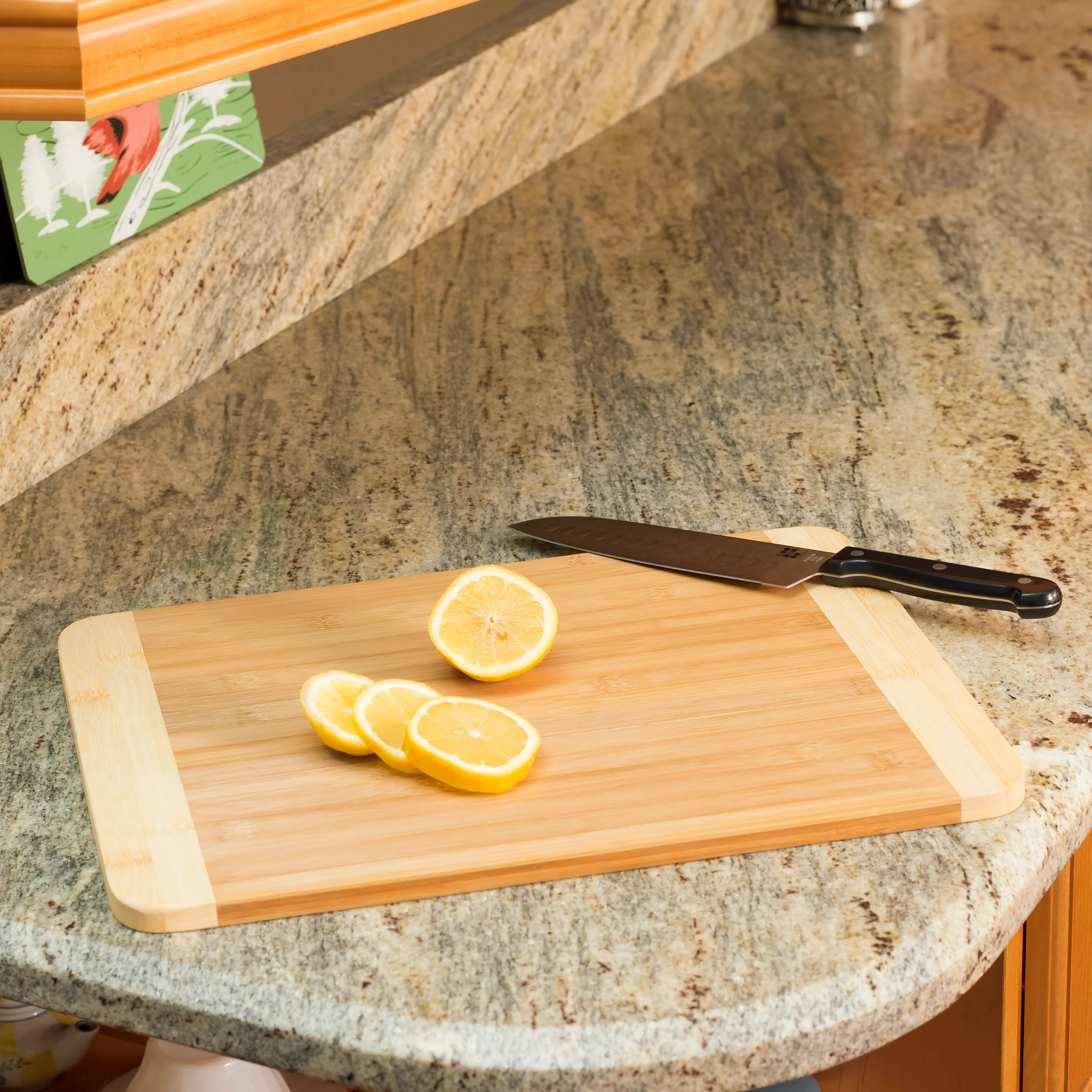 Home Basics Large Dual Tone Bamboo Cutting Board, Natural, 12x16 Inches - Image 5