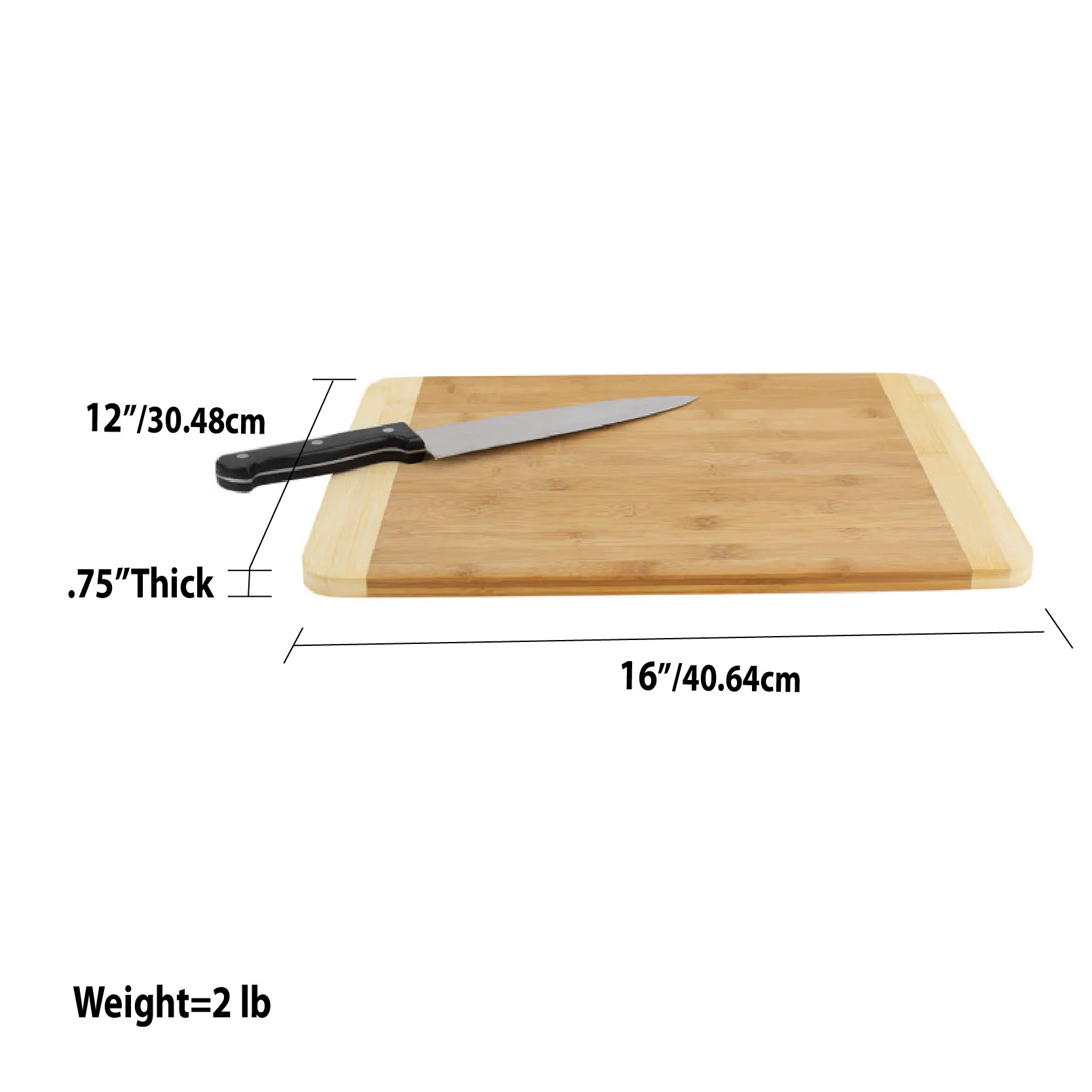 Home Basics Large Dual Tone Bamboo Cutting Board, Natural, 12x16 Inches - Image 6