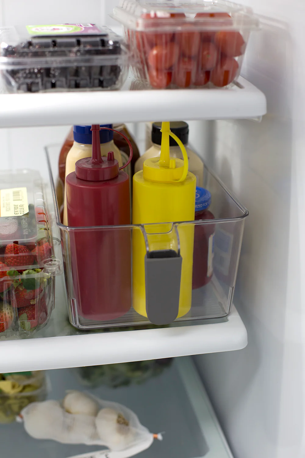 Home Basics Large Pull-Out Plastic Storage Bin with Soft Grip Handle, Clear - Image 5