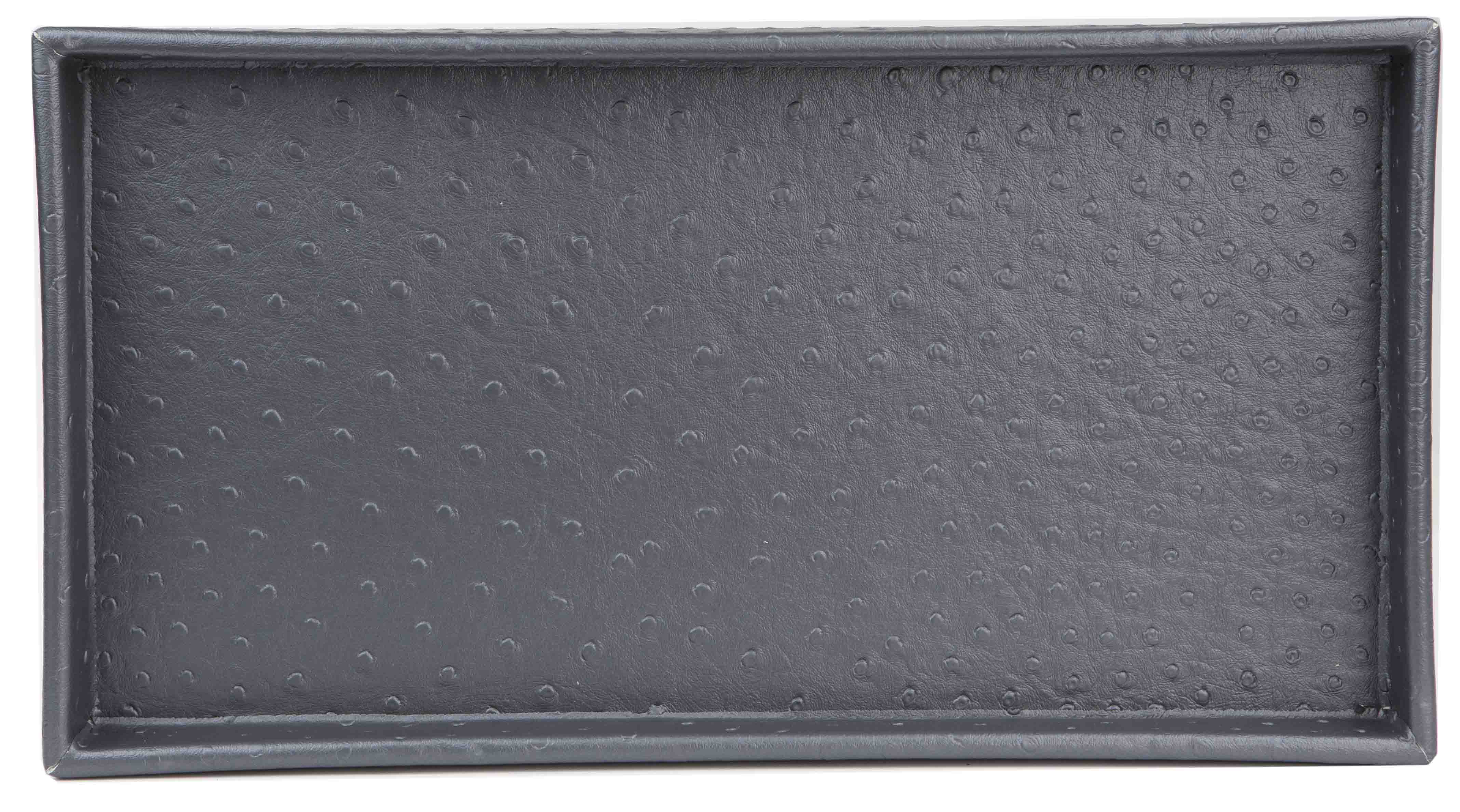 Home Basics Leather Vanity Tray, Grey