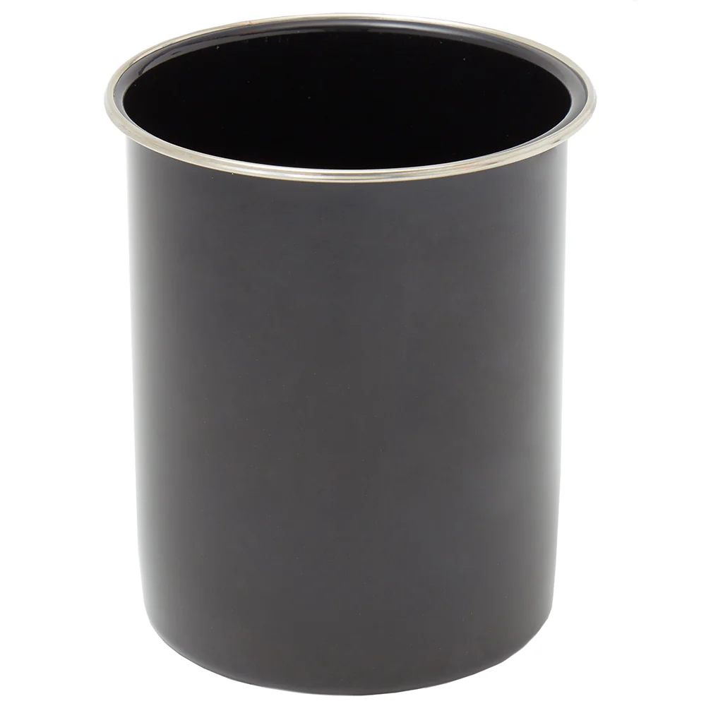 Home Basics Live Eat and Cook Metal Cutlery Holder with Steel Rim, Black, 5x6 Inches - Image 3