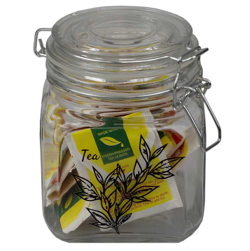 Home Basics Ludlow 23 oz.  Canister with Metal Clasp, Clear - Image 4
