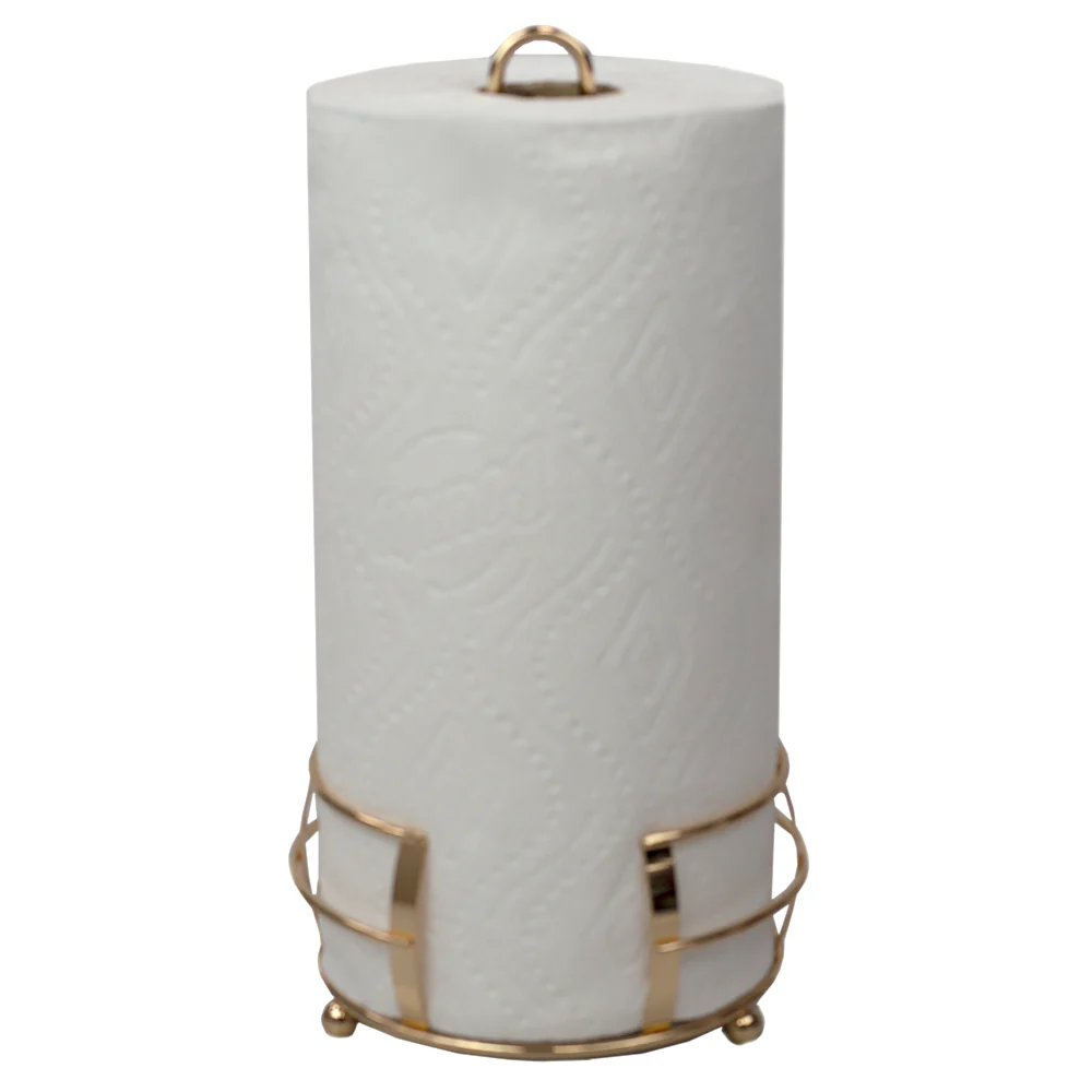 Home Basics Lyon Free-Standing Paper Towel Holder, Rose Gold