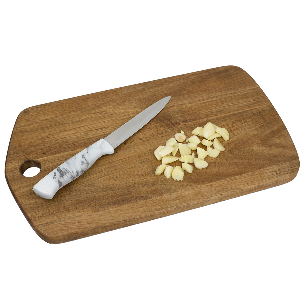 Home Basics Marble Collection 5  Utility Knife, White - Image 2