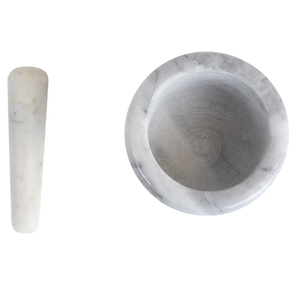 Home Basics Marble Mortar and Pestle, White - Image 2