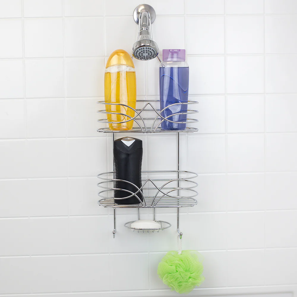 Home Basics Marquee Shower Caddy, Chrome - Image 4