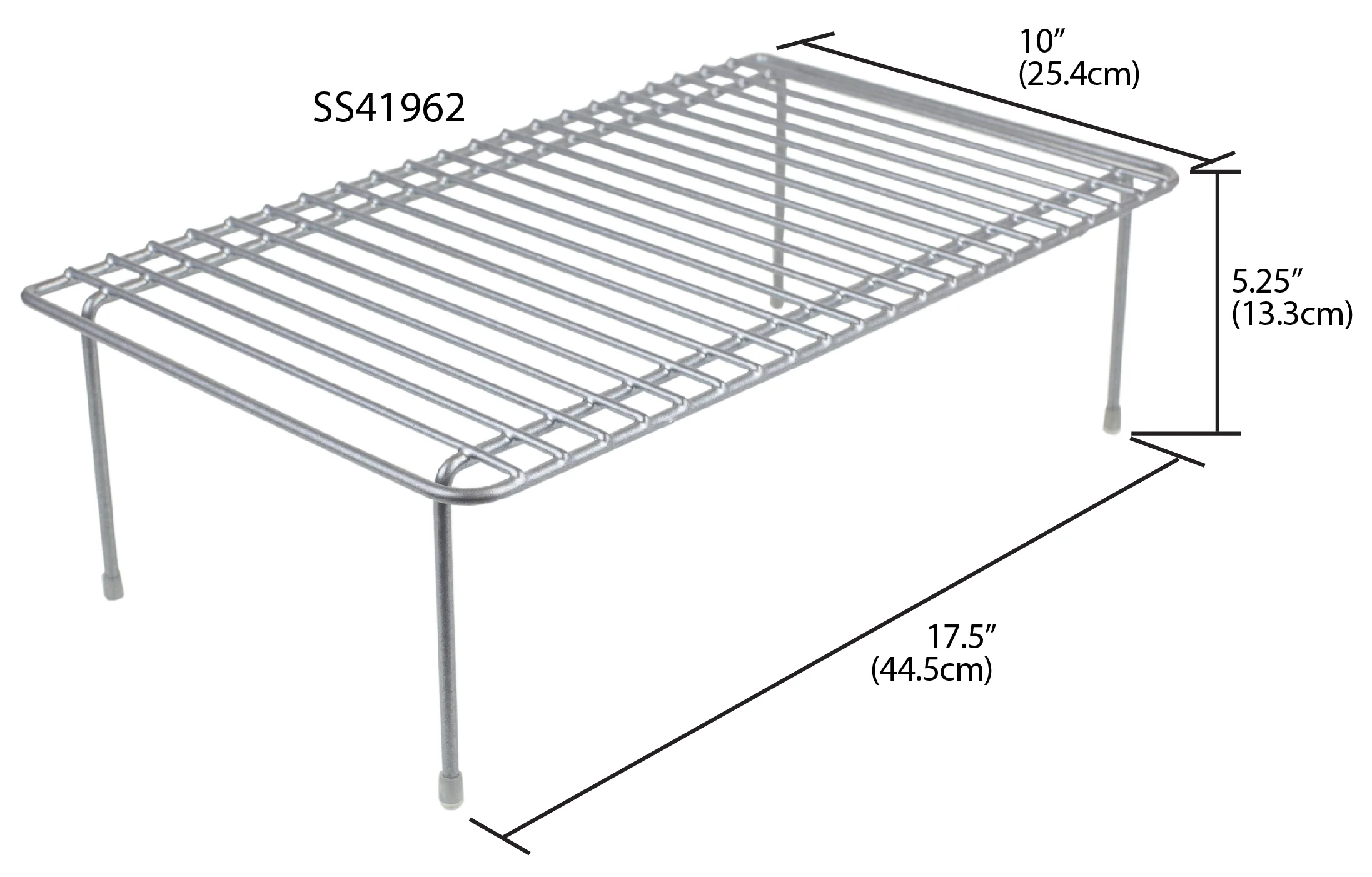 Home Basics Medium Heavy Weight Vinyl Coated Steel Helper Shelf, Silver - Image 2